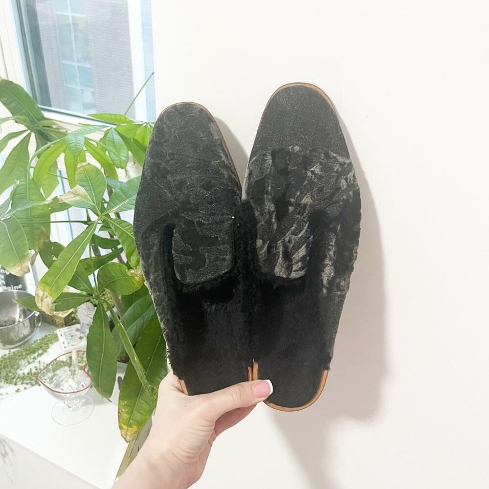 Free People Black Velvet Butterfly Effect Mules Size 41